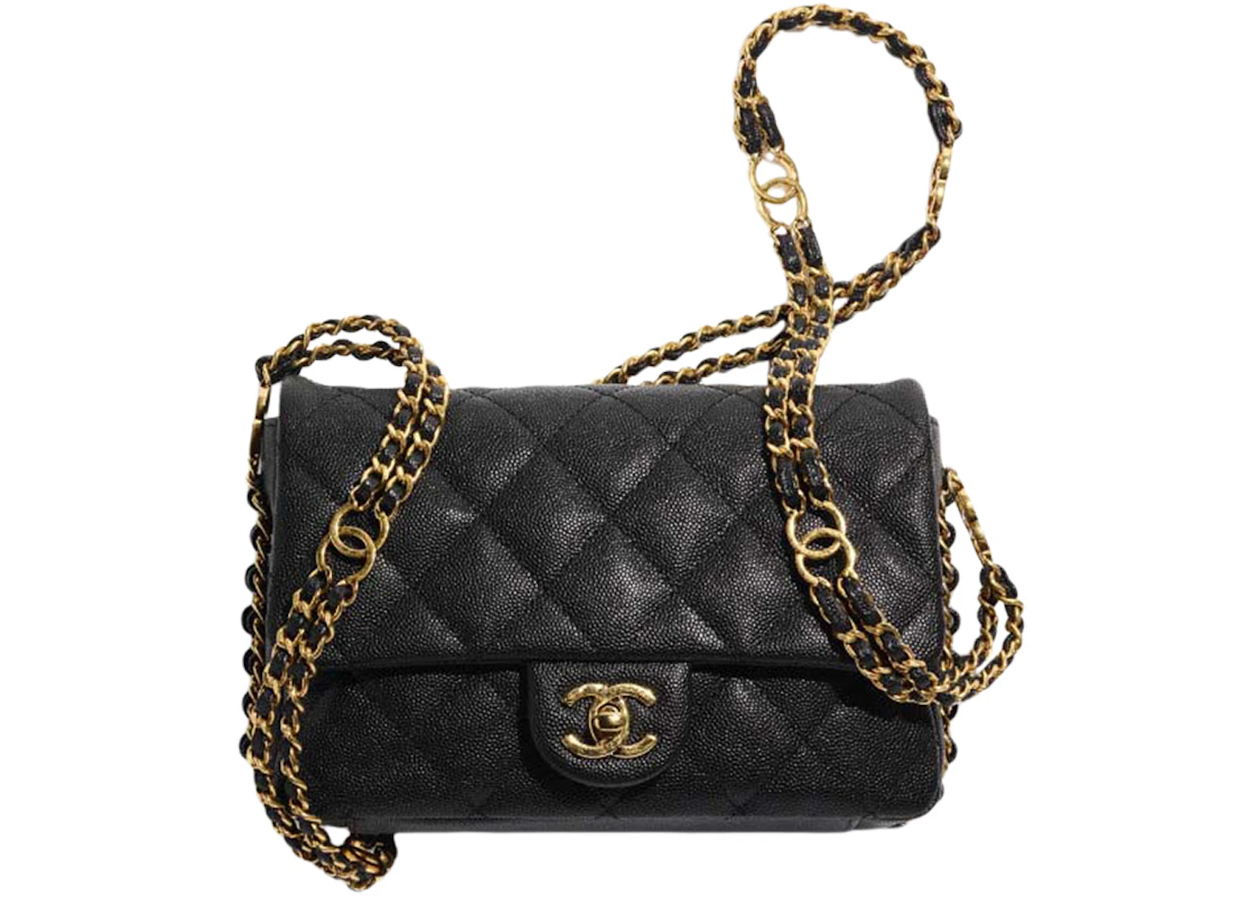 Chanel Mini Flap Bag In Grained Calfskin Black (AS3757-B10170