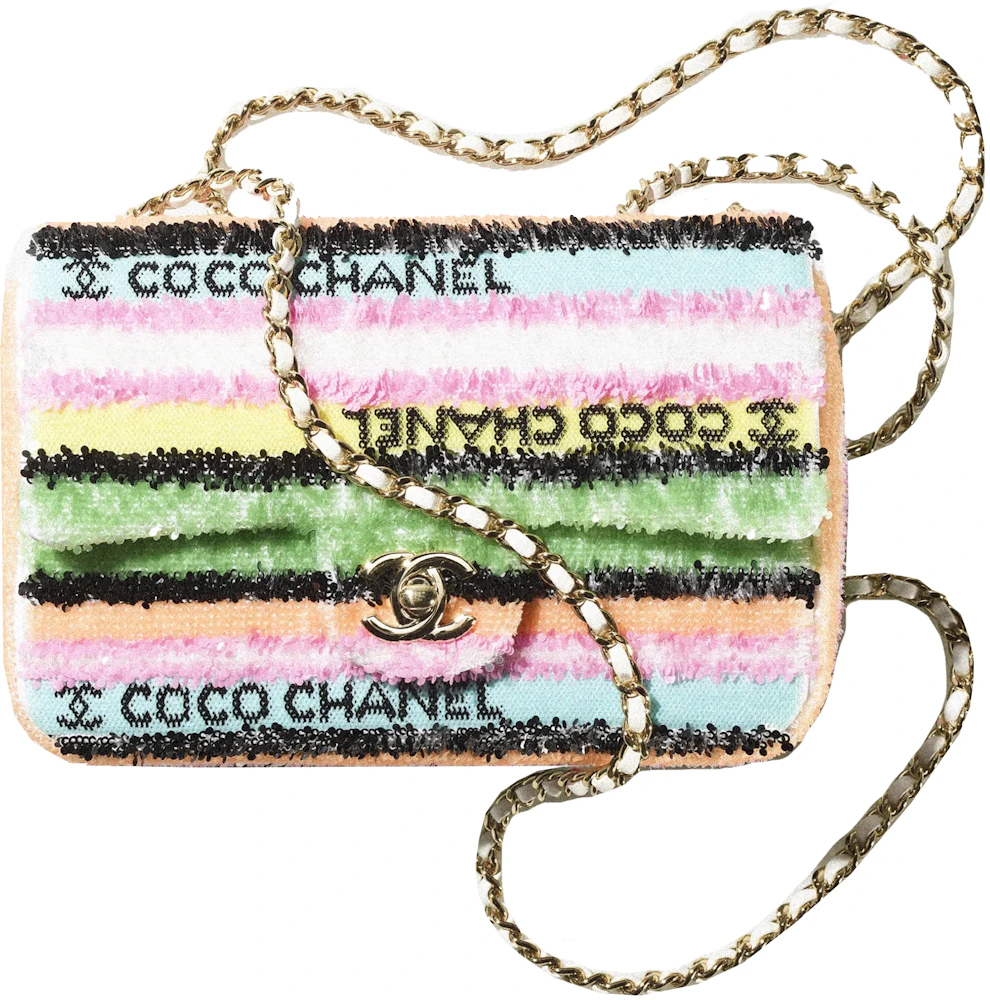 Chanel 00T Runway Mini Flap Multi Coloured Snakeskin Bag Clutch Cross –  Mightychic