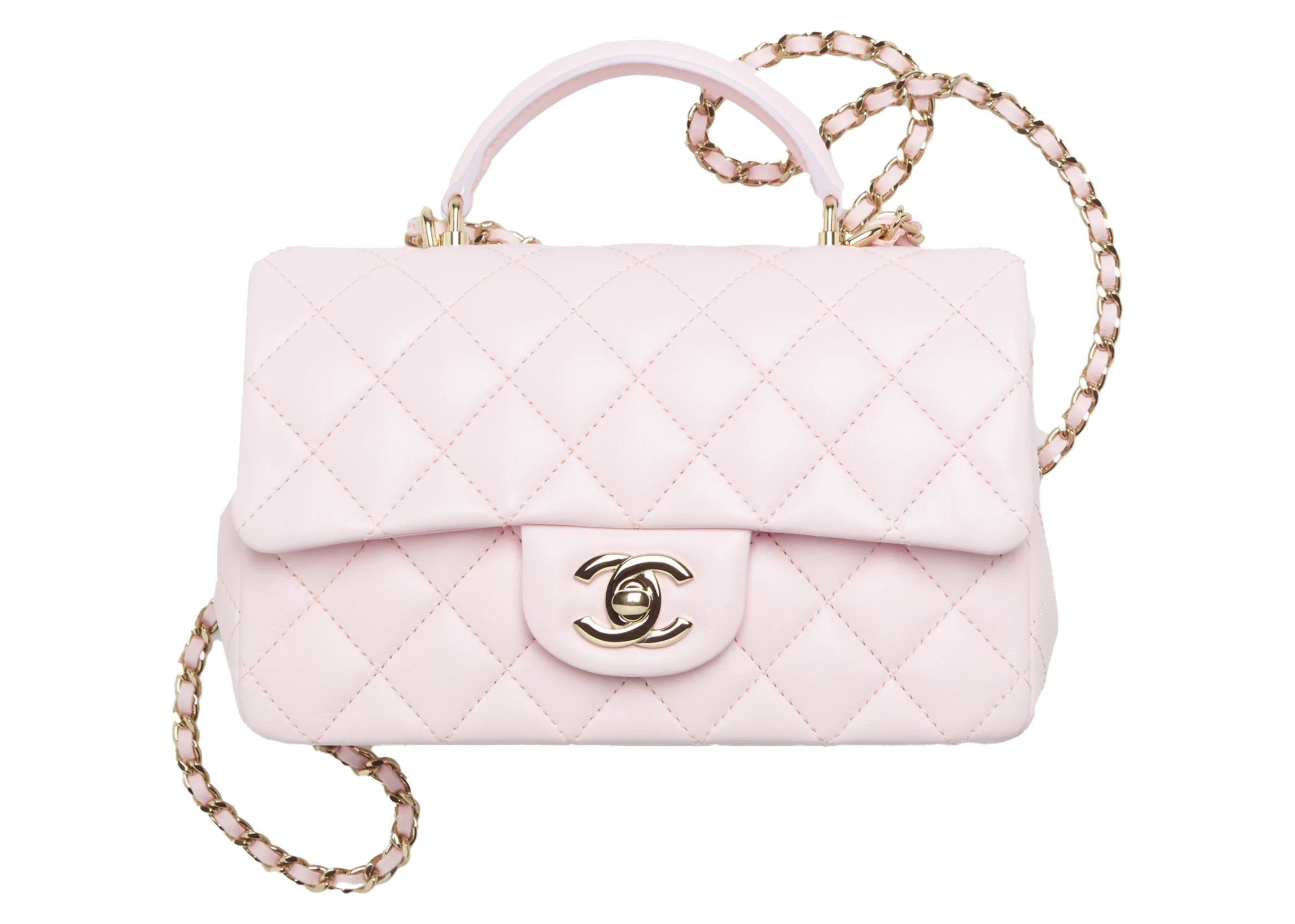 Chanel Pink Iridescent Quilted Lambskin Square Mini Classic Flap Silver  Hardware  Madison Avenue Couture