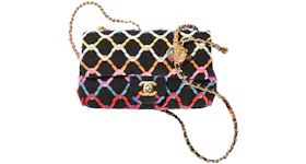 Chanel Mini Flap Pearl Crush Bag 22S Tweed Black/Multicolor