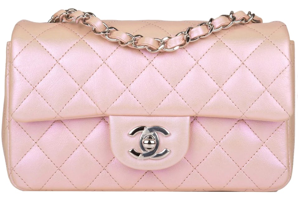 chanel pink clutch with chain