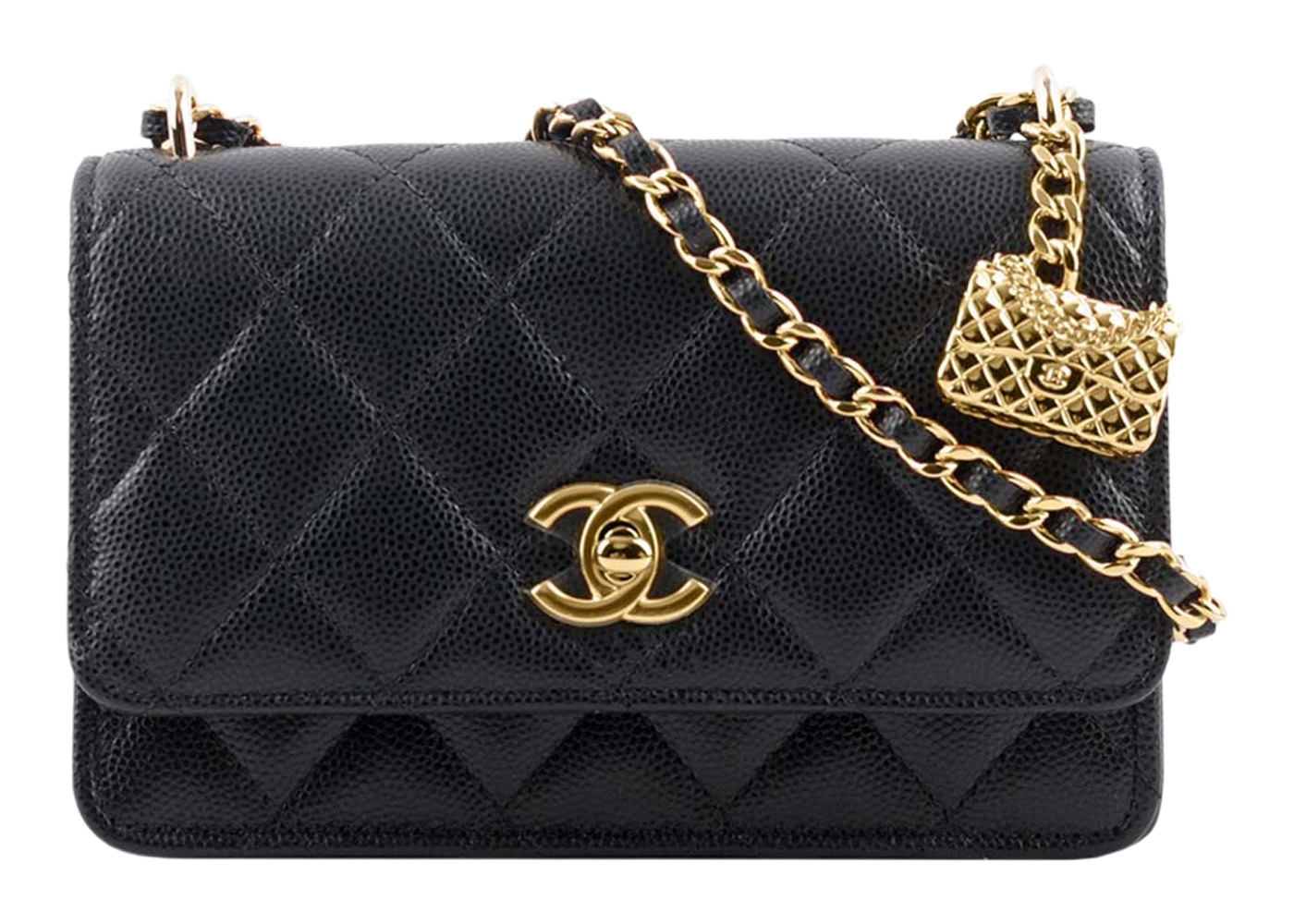 Chanel Mini Wallet On Chain with Bag Charm Black (AP3316-B10712 ...