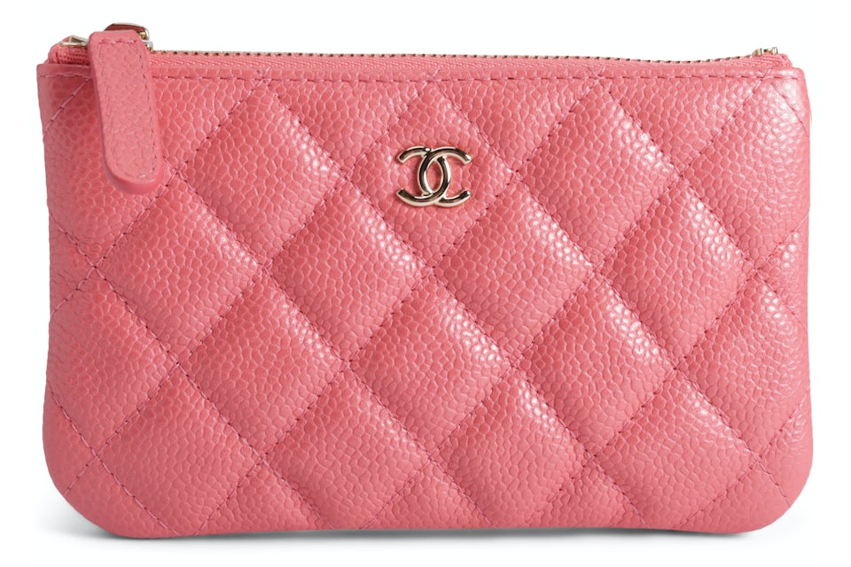 Chanel O Case Quilted Iridescent Caviar Gold-tone Pink in Caviar with Gold- tone - US