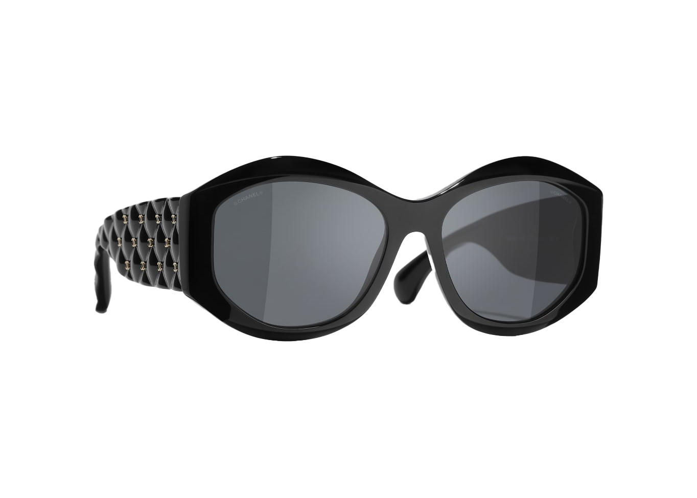 Chanel sunglasses black hot sale with white trim