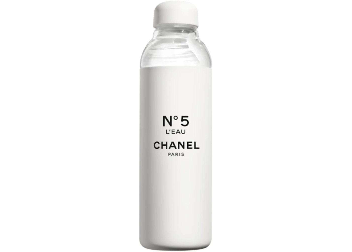 Chanel Paris No Water Bottle White in Glass with Silver-tone US
