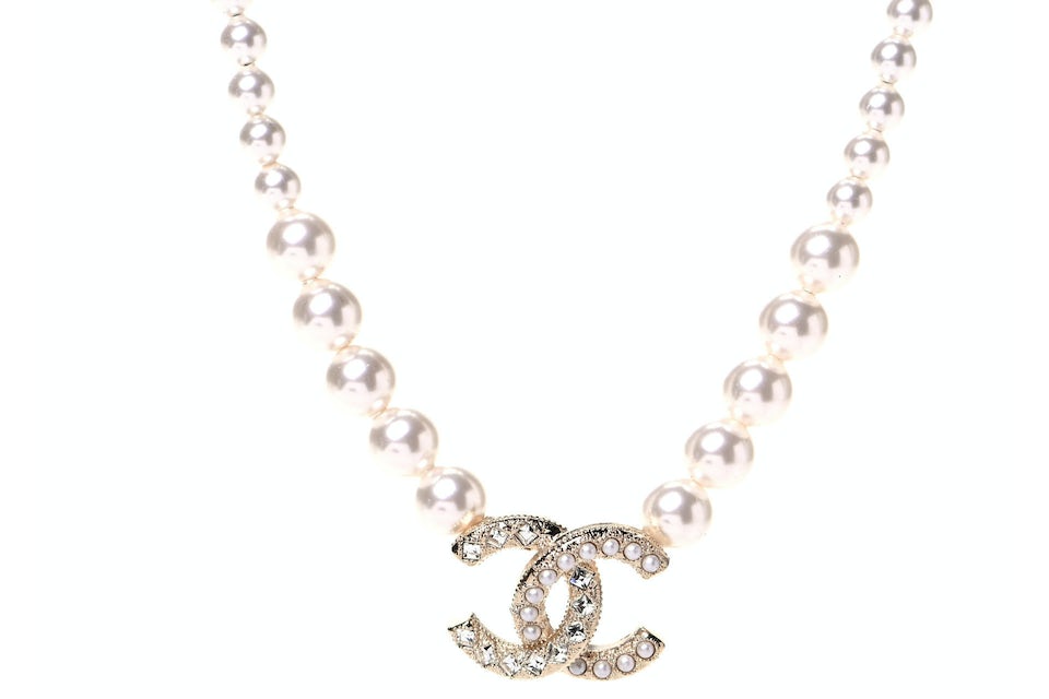 chanel chain pearl necklace