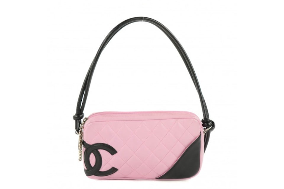 pink and black chanel bag new