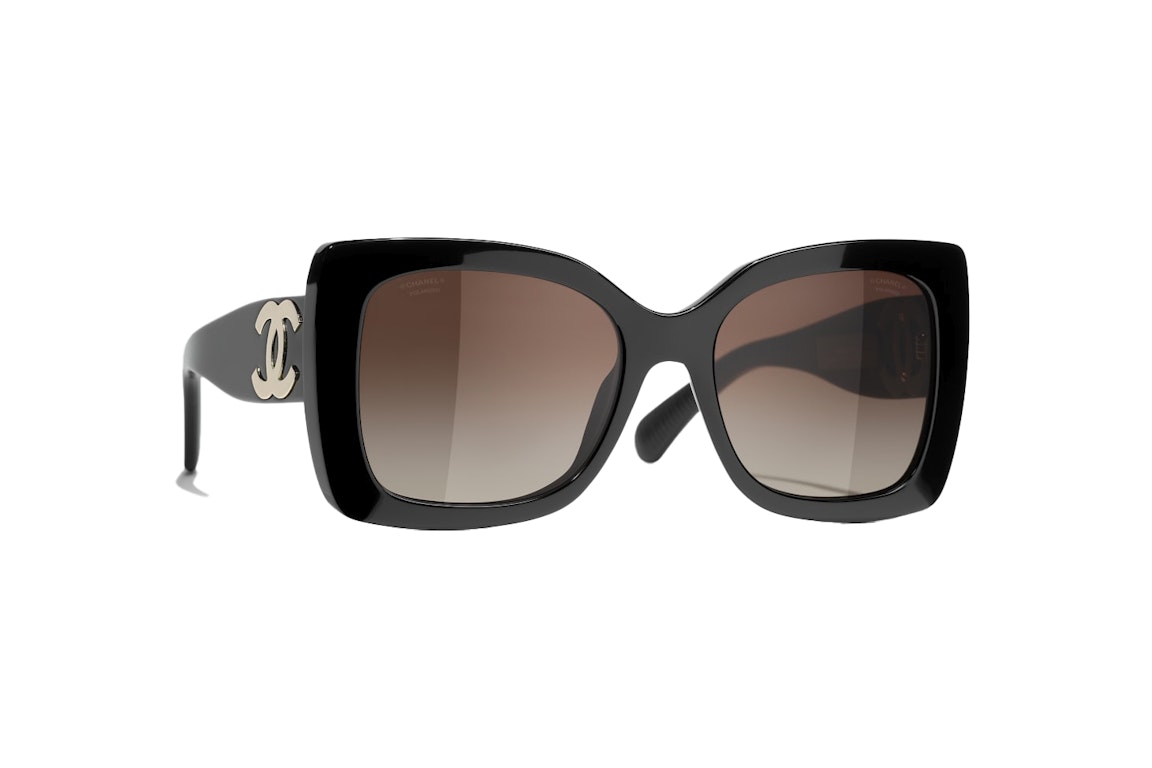 Pre-owned Chanel Polarized Square Sunglasses Black (5494 C.622/s9)