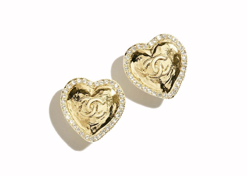 Chanel Puces D'Oreilles Earrings Gold/Crystal (ABD072 B16157 NW375