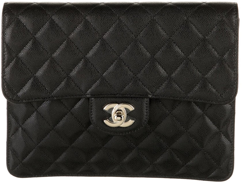 Chanel Quilted Caviar Flap Case Black Caviar in Leather with Gold-tone - US