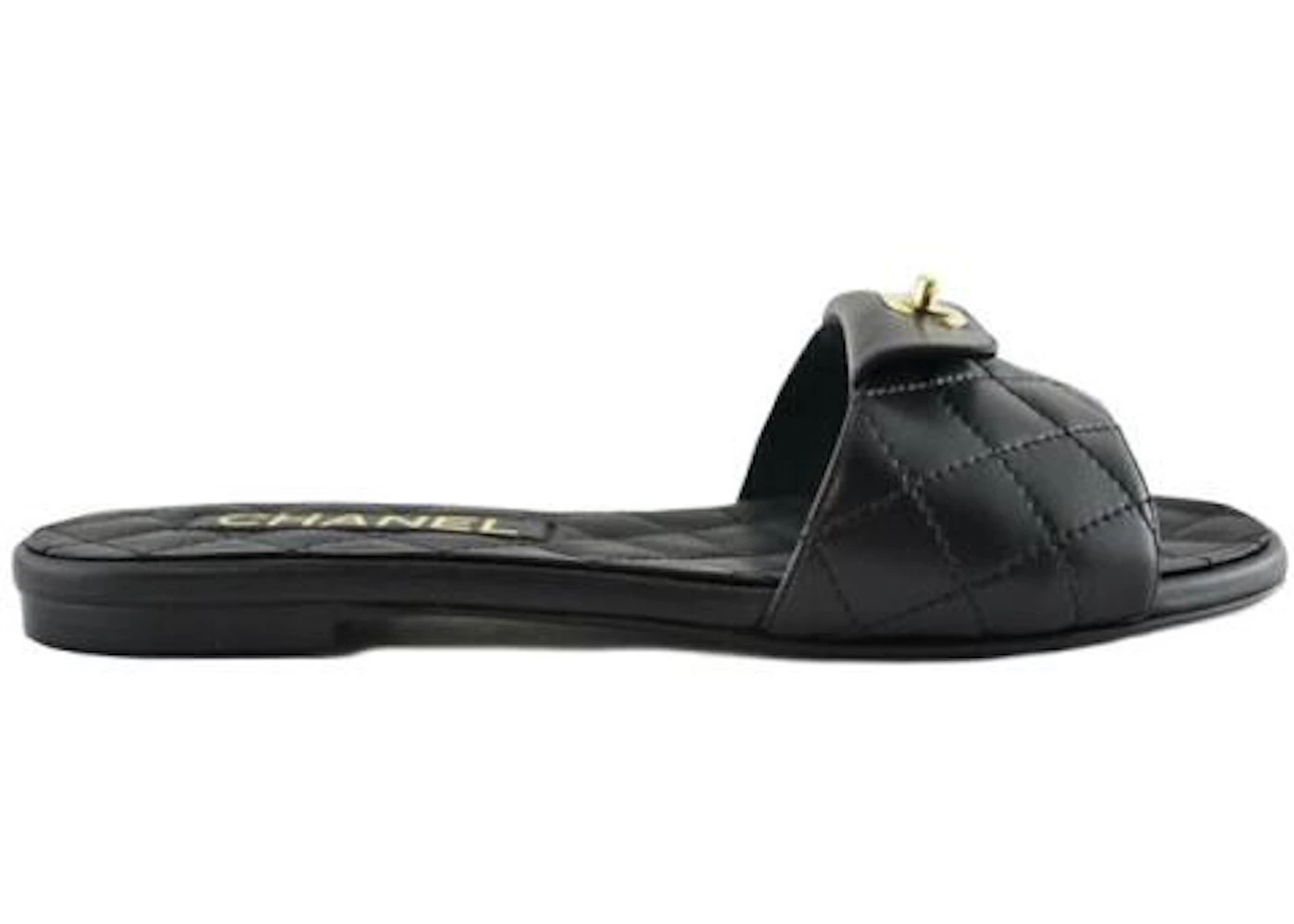 Chanel Quilted Mule Sandal Black Leather