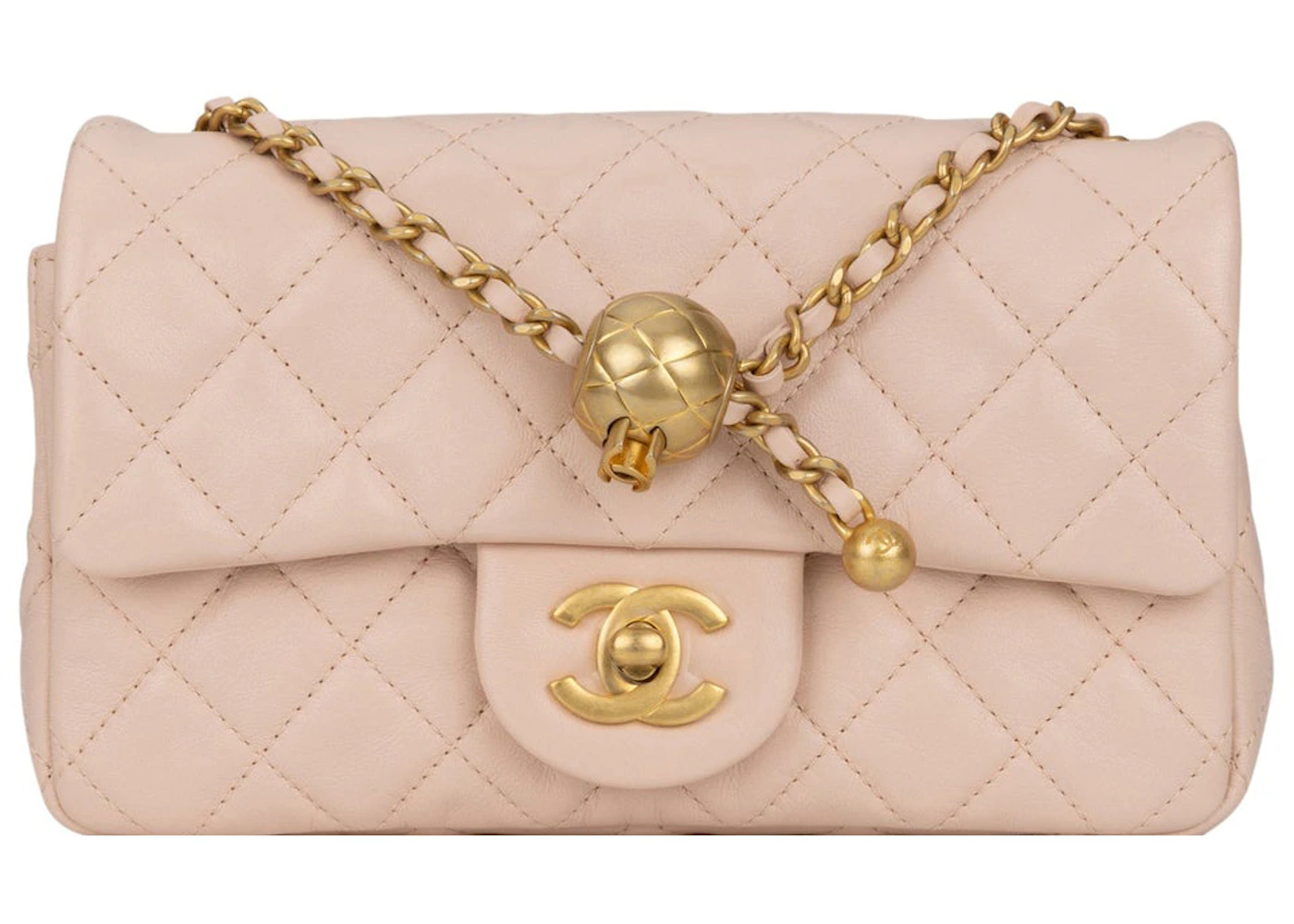 Chanel Lambskin Quilted Mini Pearl Crush Rectangular Flap Beige – STYLISHTOP
