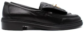 Chanel Quilted Tab Loafers Black Leather