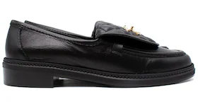 Chanel Quilted Tab Loafers Black Leather