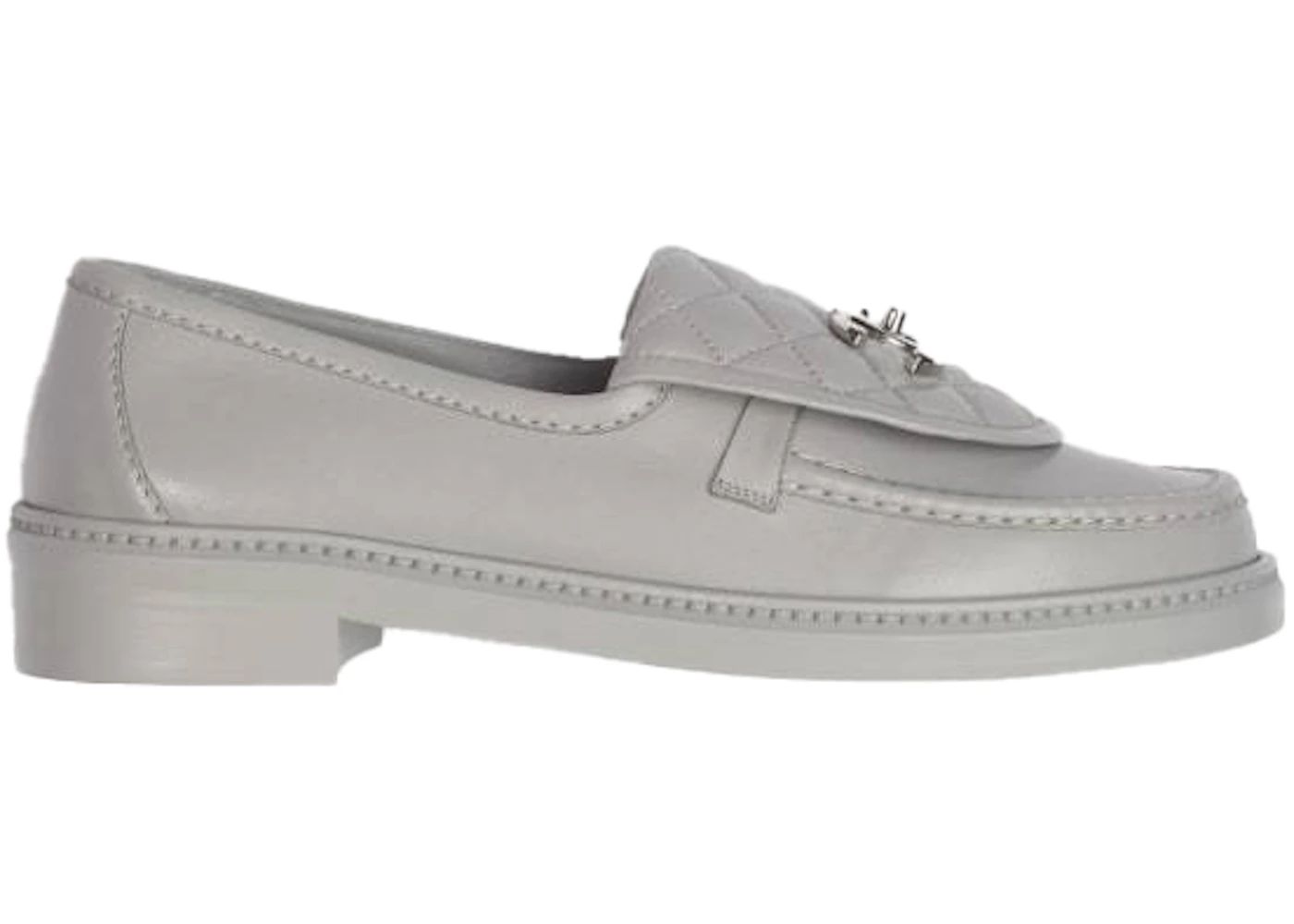 Chanel Quilted Tab Loafers Grey Leather - G36646 X01000 ND354 - US
