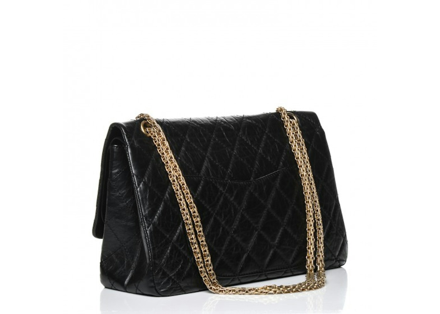 Chanel Reissue 2.55 Classic Double Flap Quilted Aged Calfskin Gold-tone ...