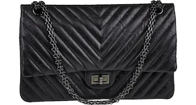 Chanel Reissue 2.55 Classic Double Flap Quilted Chevron 226 Black