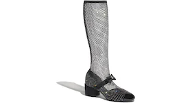 Chanel Resille 55mm Knee High Mary Janes Black Crystal Patent Calfskin
