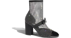 Chanel Resille 90mm Mary Janes Black Crystal Patent Calfskin