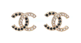 Chanel Resin Pearl CC Earrings Gold