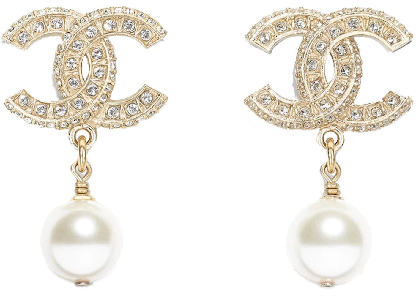 Chanel gold and transparent earrings Clearance