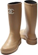 Chanel Shoes Rain Boots Wellies Dark Beige, Size 40, New in Box WA001