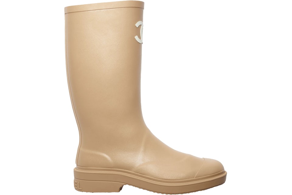 Chanel Rubber Rain Boots Beige - G39620 X56326 0Q304 - US