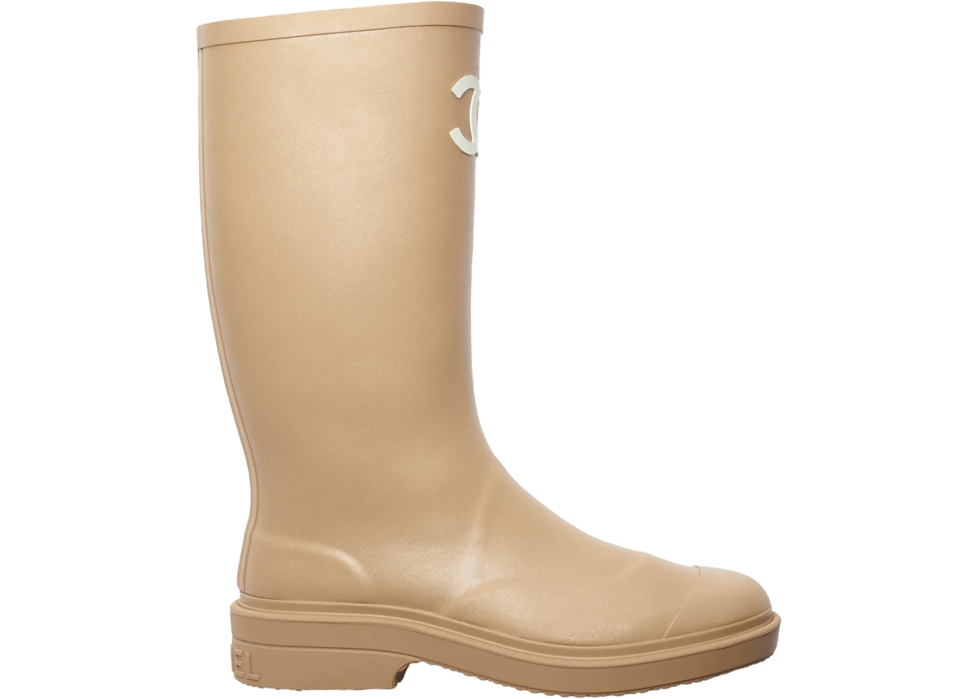 Chanel Rubber Rain Boots Beige G39620 X56326 0Q304 US