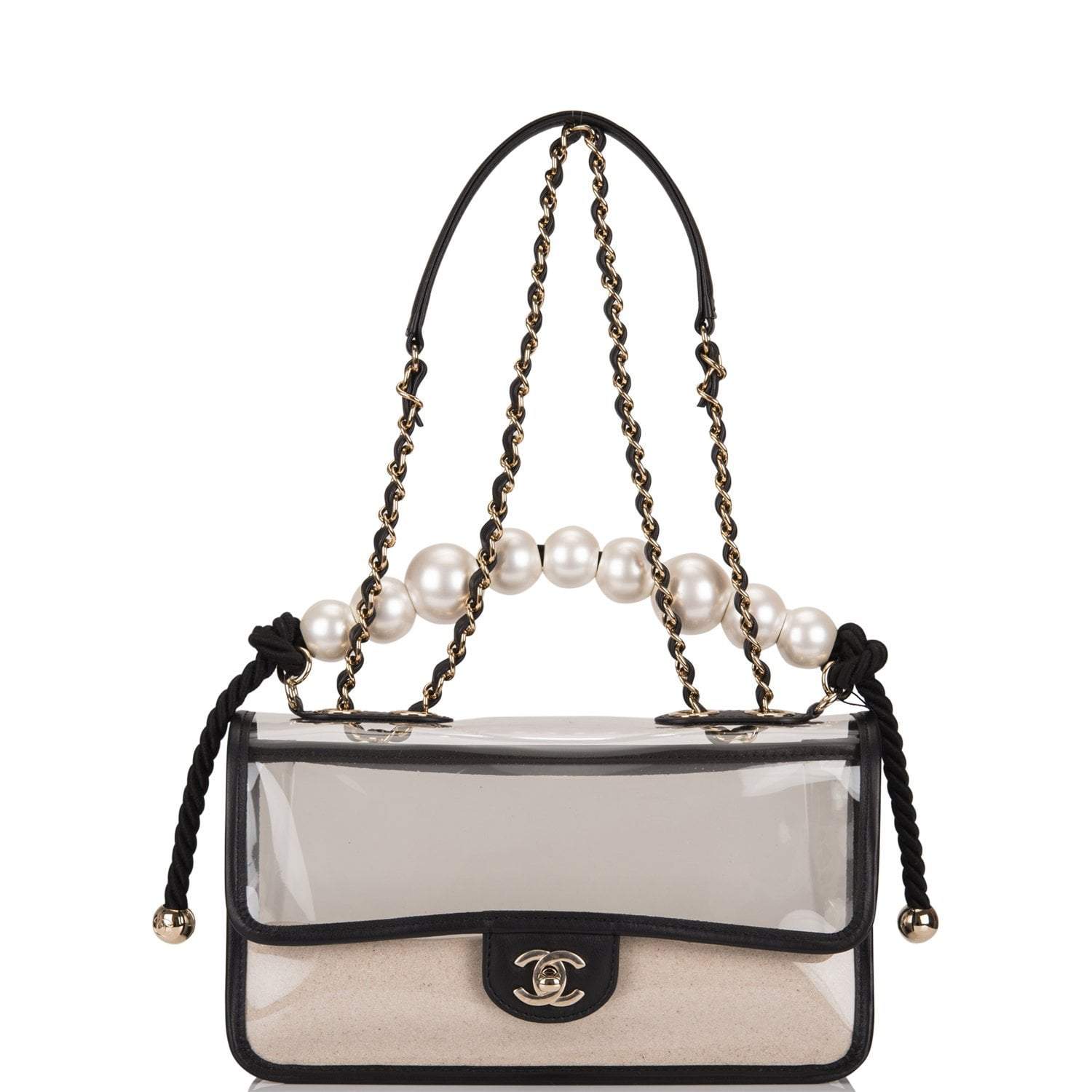 CHANEL  BLACK CHIC PEARLS SMALL FLAP BAG IN GOATSKIN LEATHER WITH MATTE  GOLD HARDWARE  Handbags  Accessories  2020  Sothebys