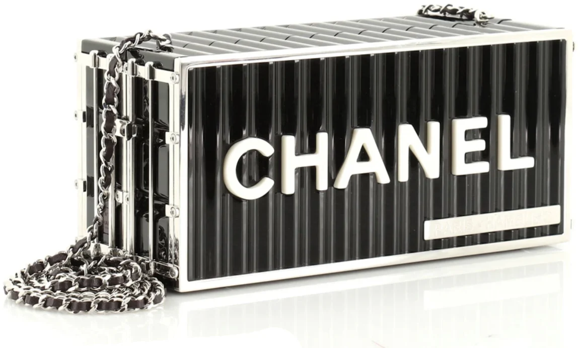 Chanel Shipping Container Minaudiere Black in Resin with Silver-Tone - US
