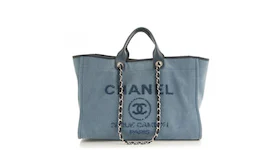 Chanel Deauville Tote Large Light Blue