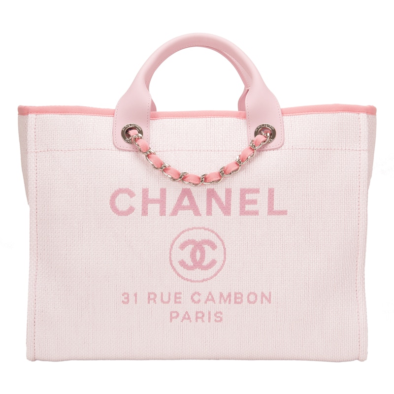 Chanel Shopping Tote Deauville Large White Pink US