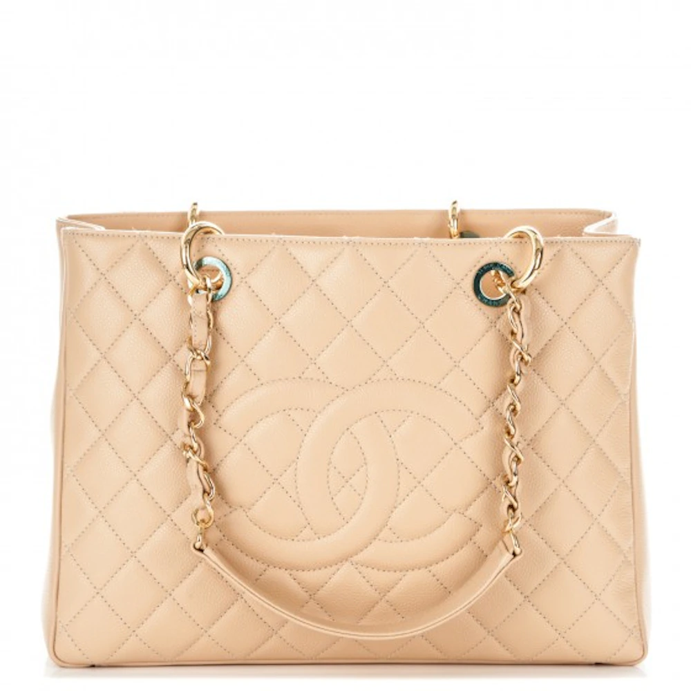 Chanel Shopping Tote Quilted Grand Beige Clair - US
