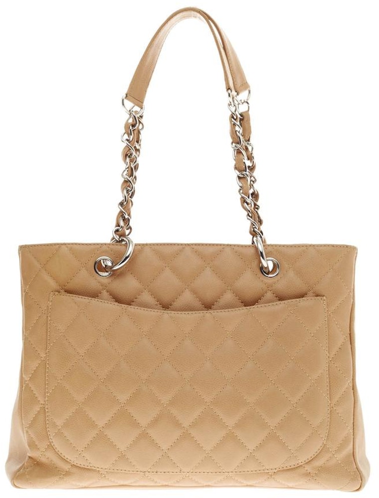 Chanel Shopping Tote Quilted Grand Beige