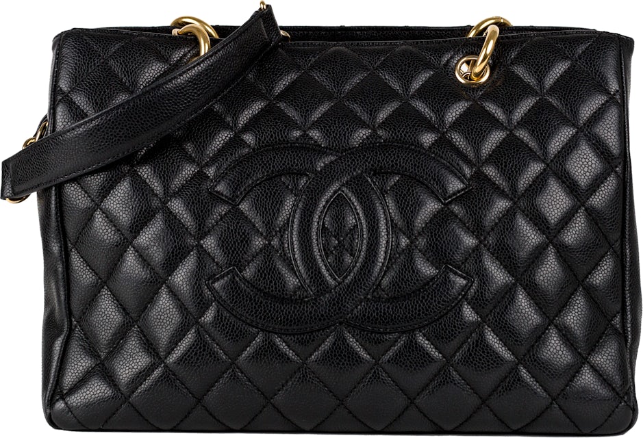 CHANEL Grand Shopping GST Caviar Leather Tote Bag Black