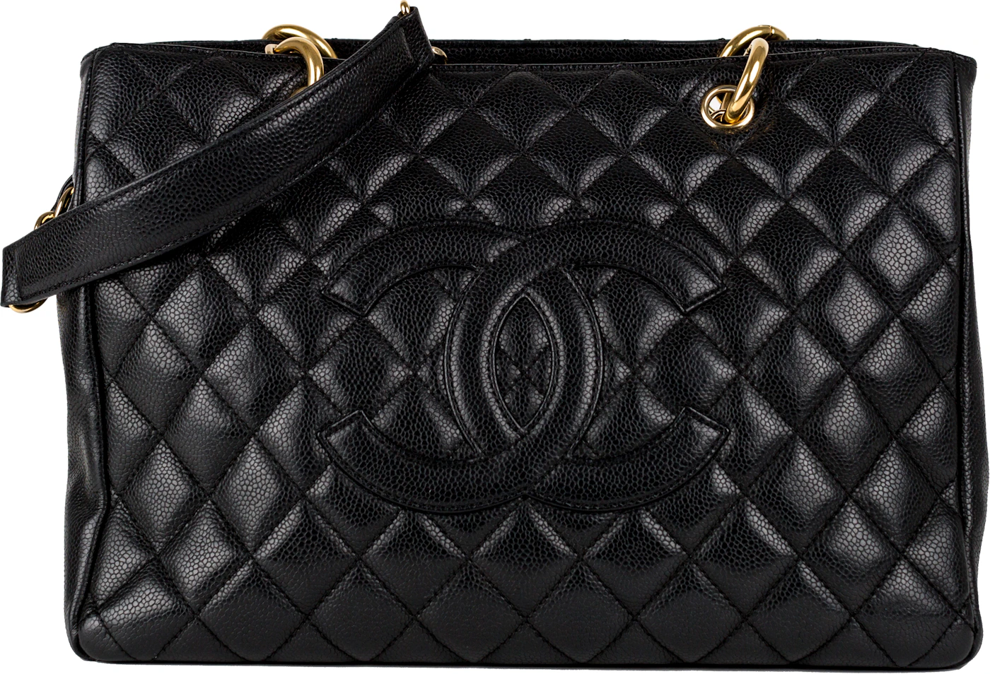NEW Chanel GST Grand Shopping Tote Bag 100% Genuine Black Caviar Gold  Hardware