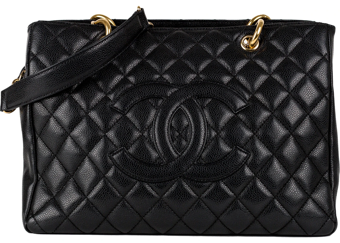 Chanel Grand Shopping Tote Quilted Caviar Silver-tone Black - US