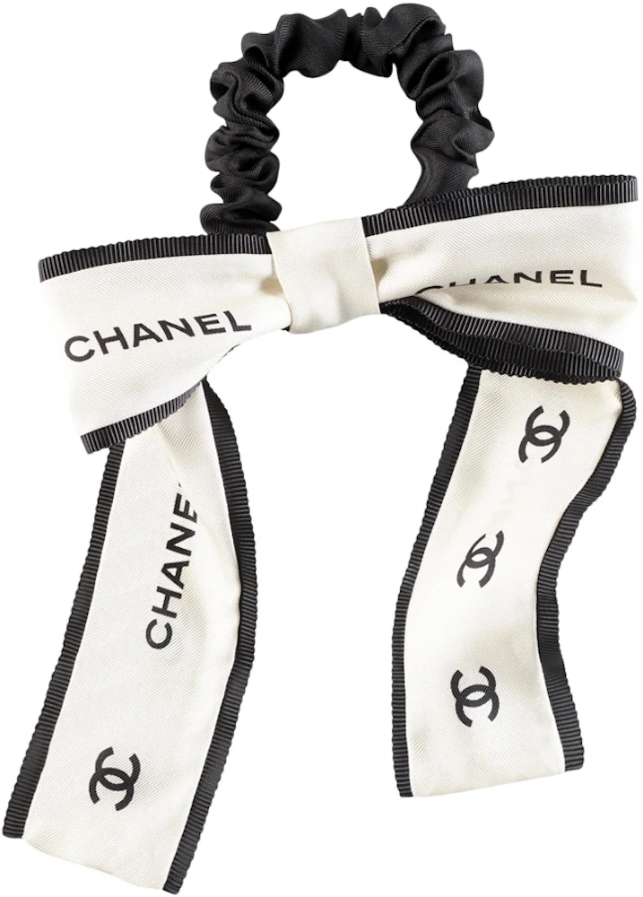 Chanel Silk Twill Hair Accessory Ecru/Black in Silk - US