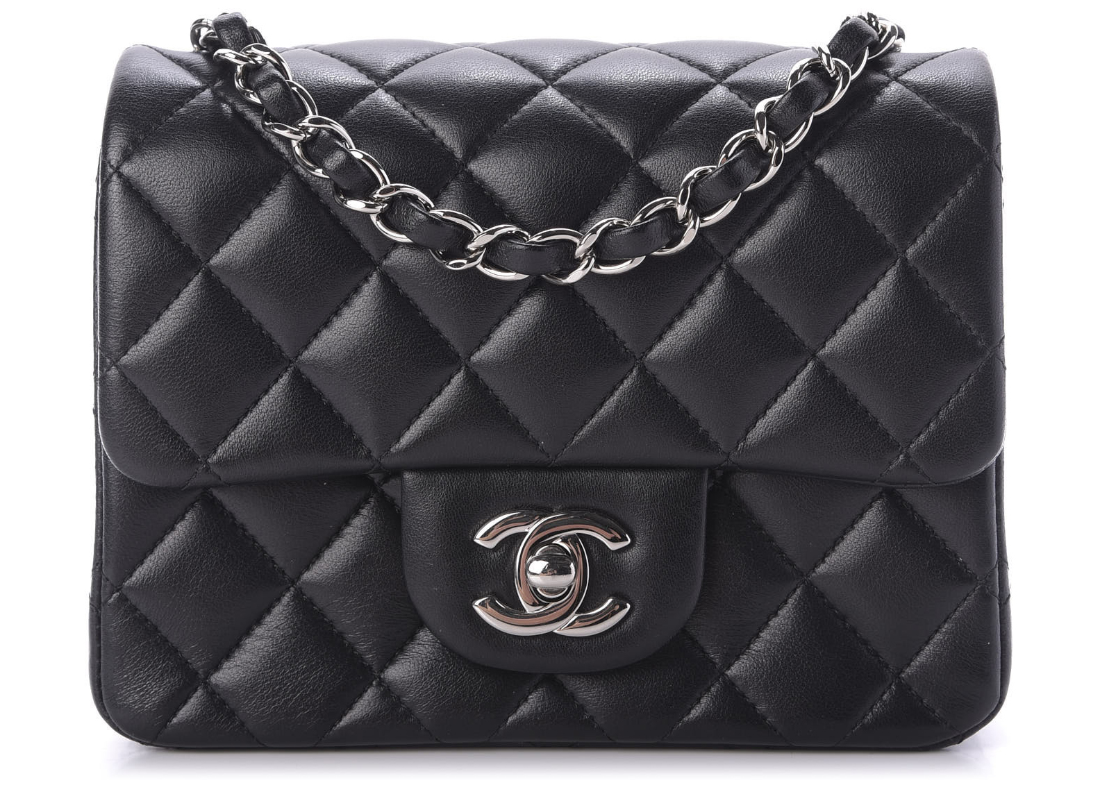 Chanel Vintage Black Quilted Lambskin Mini Square Classic Flap Bag   myGemma  Item 112670