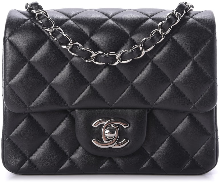 CHANEL Lambskin Chevron Quilted Mini Square Flap Pink 1312433