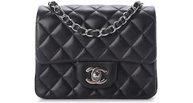 Chanel Square Single Flap Quilted Diamond Mini Black