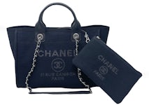 Chanel Deauville Shopping Bag Large 22S Calfskin Black in Calfskin Leather  with Gold-tone - US