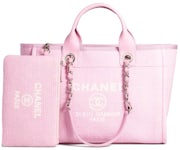 Chanel Pink Canvas Large Deauville Shopping Tote