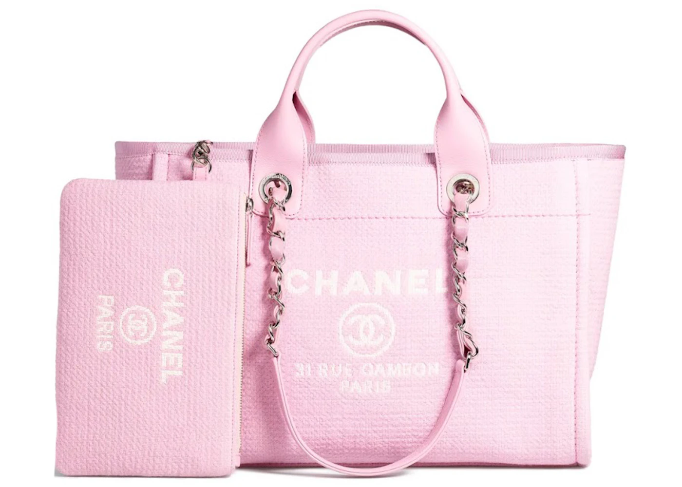 CHANEL-Deauville-Canvas-Leather-Chain-Tote-Bag-Pink-White-A67001 –  dct-ep_vintage luxury Store