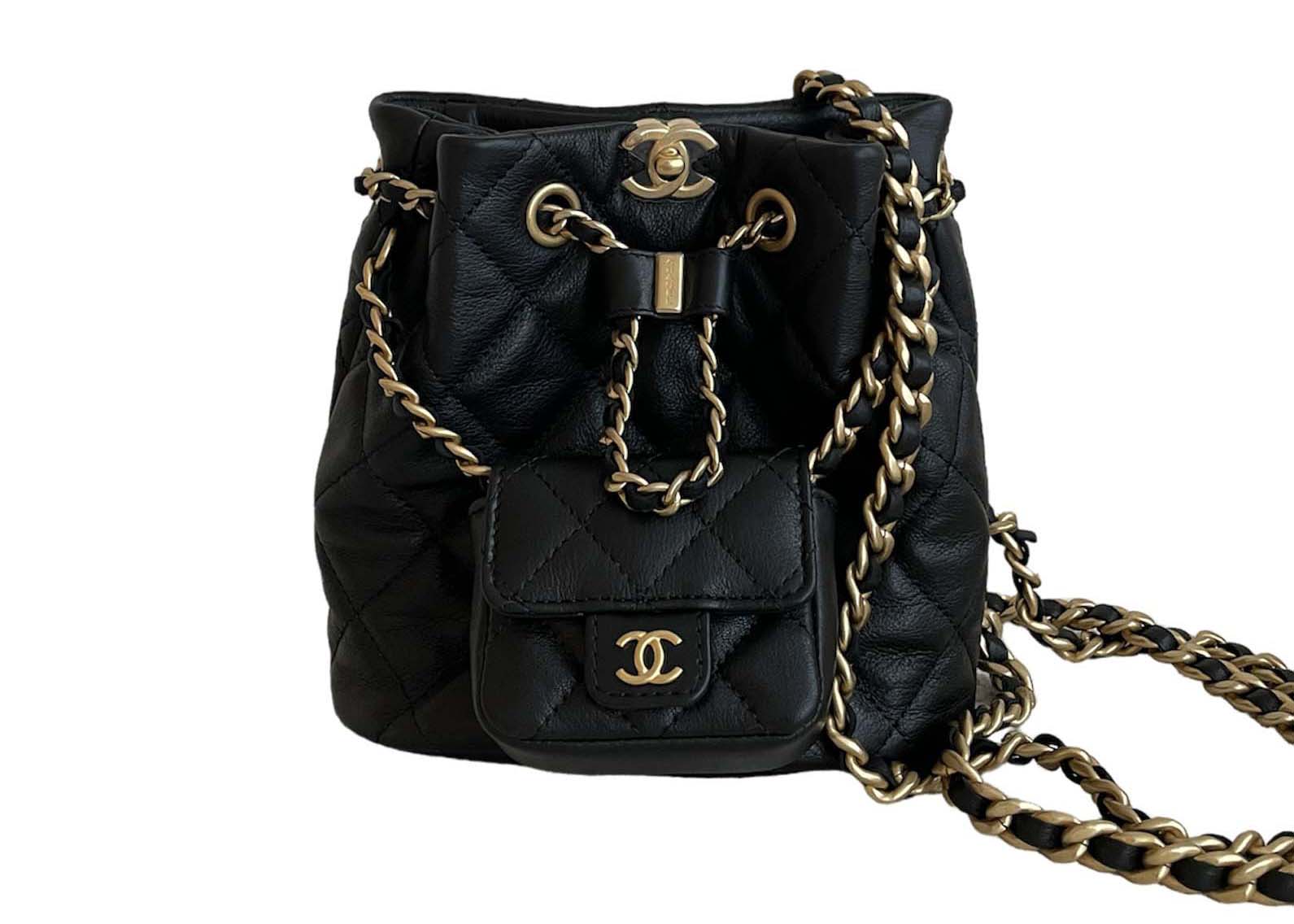 Chanel Small Drawstring 23A Bucket Black (AS3947)