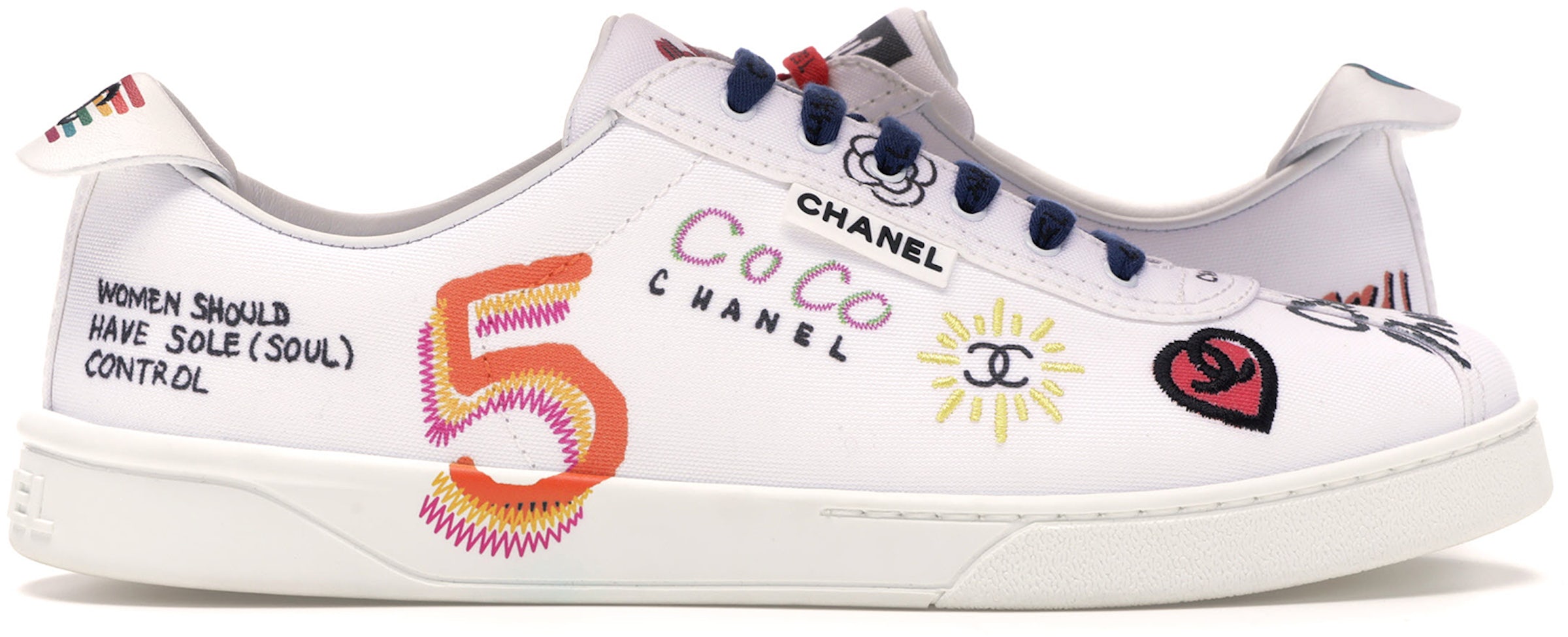 Chanel Flat Shoes Sneakers Coco Mark Silver Ladies Size 38/US Size 7 from  Japan