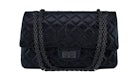 Chanel Reissue 2.55 Classic Double Flap So Black Quilted Glazed Medium Black