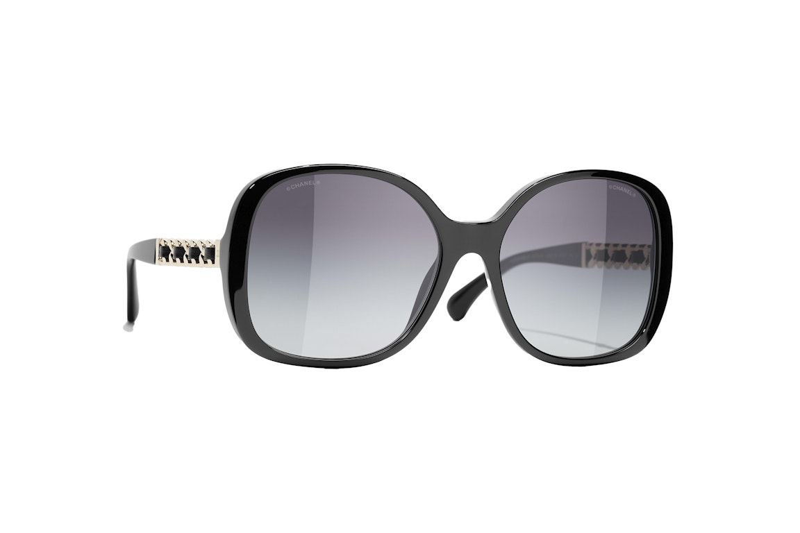 Pre-owned Chanel Square Sunglasses Black (5470q C622/s6)
