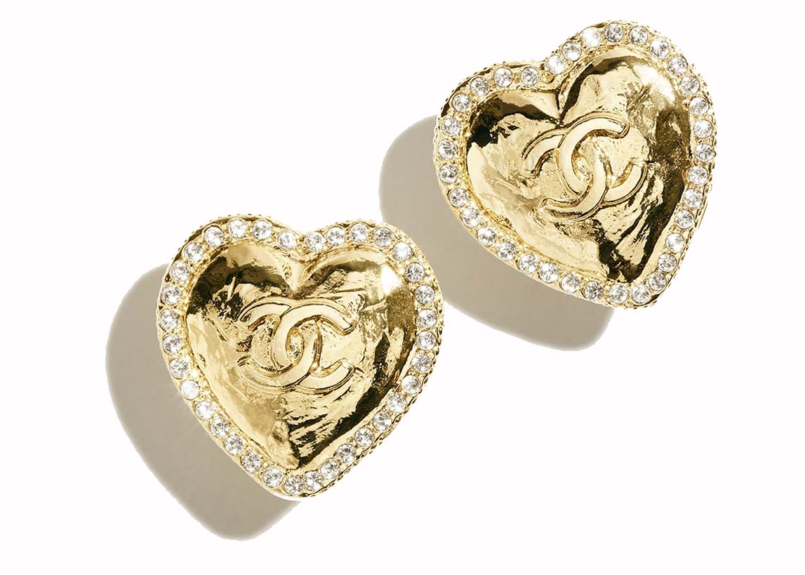 Chanel Stud Earrings Gold/Crystal (ABD072 B16157 NW375)