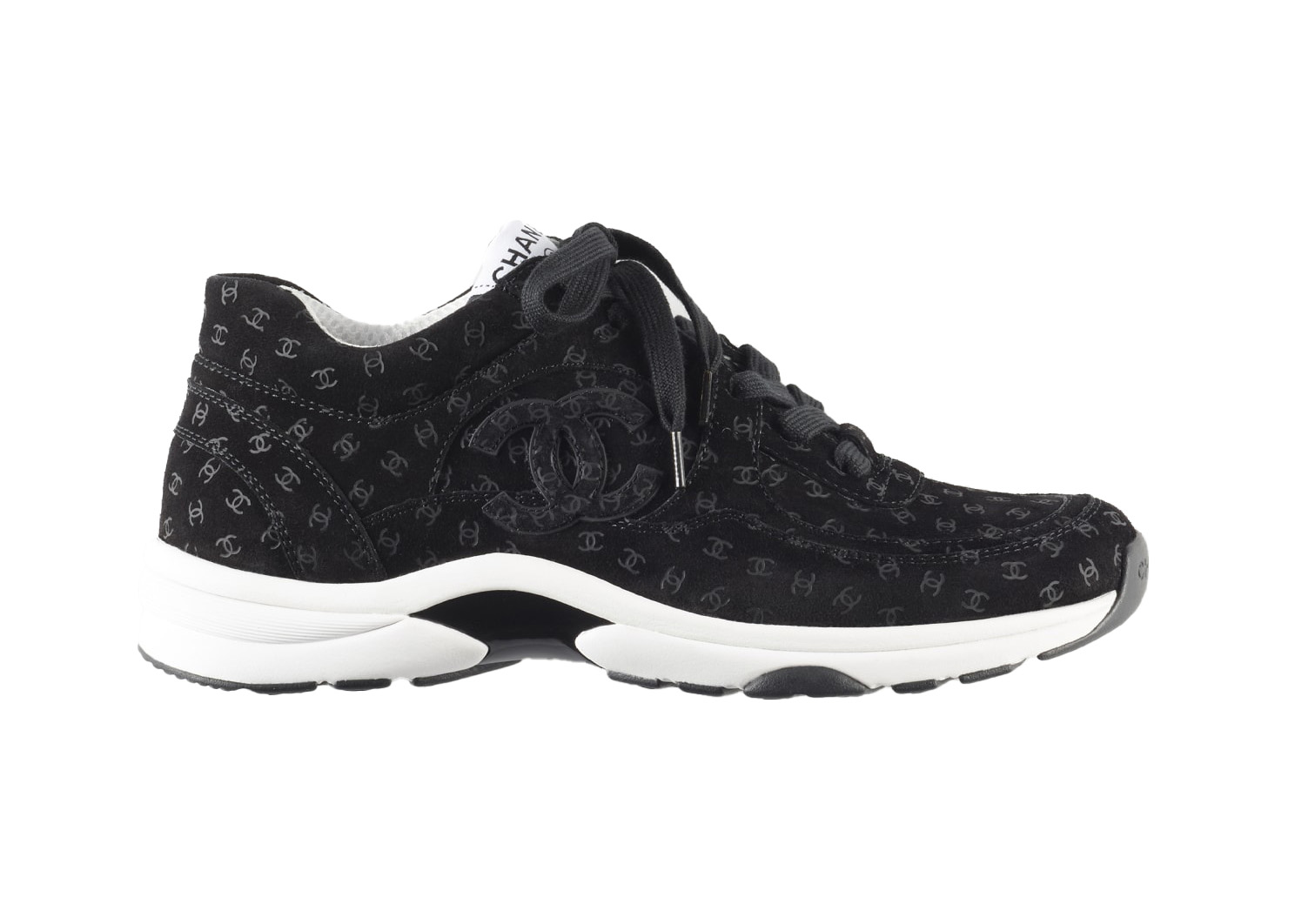 Chanel Suede Trainer Printed CC Black (Women's) - G39230 X56690 